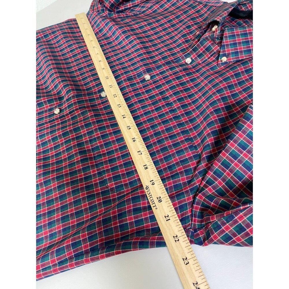 Pendleton 100% Pure Virgil Wool Mens Red Green Plaid Button Up Shirt Size Medium - Picture 4 of 13